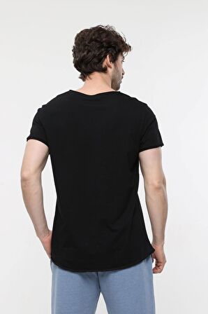 defy's ERKEK KISA KOLLU BASKILI OVERSIZE KALIP BİSİKLET YAKA TİŞÖRT