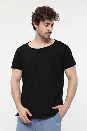 defy's ERKEK KISA KOLLU BASKILI OVERSIZE KALIP BİSİKLET YAKA TİŞÖRT KAR MELANJ - XS