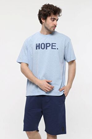 defy's ERKEK KISA KOLLU BASKILI OVERSIZE KALIP BİSİKLET YAKA TİŞÖRT