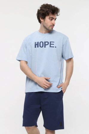 defy's ERKEK KISA KOLLU BASKILI OVERSIZE KALIP BİSİKLET YAKA TİŞÖRT