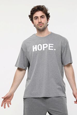 defy's ERKEK KISA KOLLU BASKILI OVERSIZE KALIP BİSİKLET YAKA TİŞÖRT