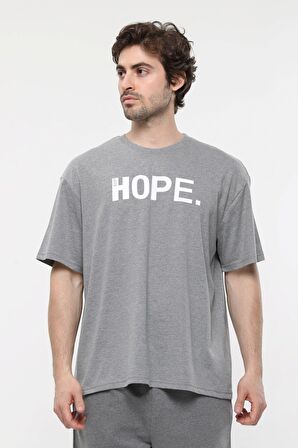 defy's ERKEK KISA KOLLU BASKILI OVERSIZE KALIP BİSİKLET YAKA TİŞÖRT