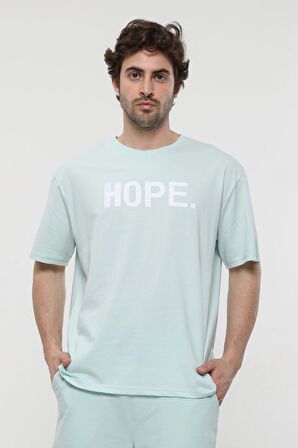 defy's ERKEK KISA KOLLU BASKILI OVERSIZE KALIP BİSİKLET YAKA TİŞÖRT KAR MELANJ - XS