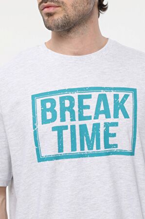 defy's ERKEK KISA KOLLU BASKILI OVERSIZE KALIP BİSİKLET YAKA TİŞÖRT