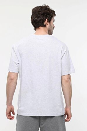 defy's ERKEK KISA KOLLU BASKILI OVERSIZE KALIP BİSİKLET YAKA TİŞÖRT