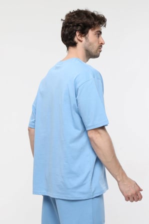 defy's ERKEK KISA KOLLU BASKILI OVERSIZE KALIP BİSİKLET YAKA TİŞÖRT