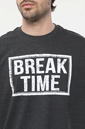 defy's ERKEK KISA KOLLU BASKILI OVERSIZE KALIP BİSİKLET YAKA TİŞÖRT