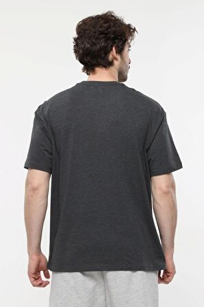 defy's ERKEK KISA KOLLU BASKILI OVERSIZE KALIP BİSİKLET YAKA TİŞÖRT