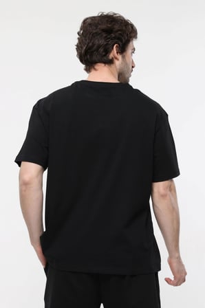 defy's ERKEK KISA KOLLU BASKILI OVERSIZE KALIP BİSİKLET YAKA TİŞÖRT