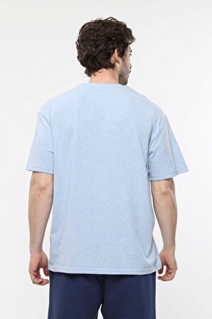 defy's ERKEK KISA KOLLU BASKILI OVERSIZE KALIP BİSİKLET YAKA TİŞÖRT