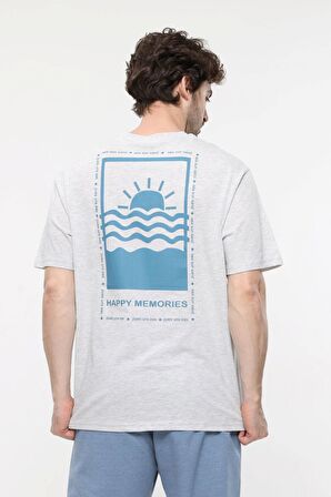 defy's ERKEK KISA KOLLU BASKILI OVERSIZE KALIP BİSİKLET YAKA TİŞÖRT