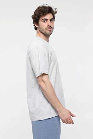 defy's ERKEK KISA KOLLU BASKILI OVERSIZE KALIP BİSİKLET YAKA TİŞÖRT