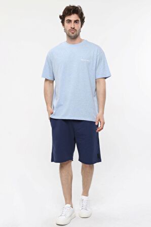 defy's ERKEK KISA KOLLU BASKILI OVERSIZE KALIP BİSİKLET YAKA TİŞÖRT