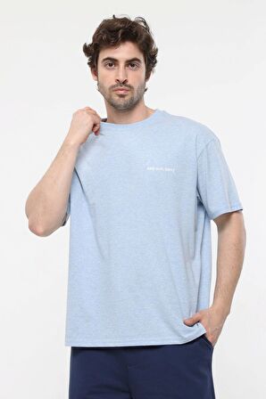 defy's ERKEK KISA KOLLU BASKILI OVERSIZE KALIP BİSİKLET YAKA TİŞÖRT