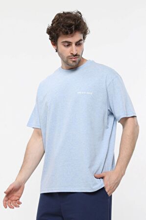 defy's ERKEK KISA KOLLU BASKILI OVERSIZE KALIP BİSİKLET YAKA TİŞÖRT