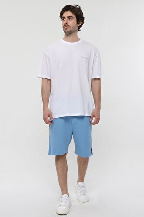defy's ERKEK KISA KOLLU BASKILI OVERSIZE KALIP BİSİKLET YAKA TİŞÖRT