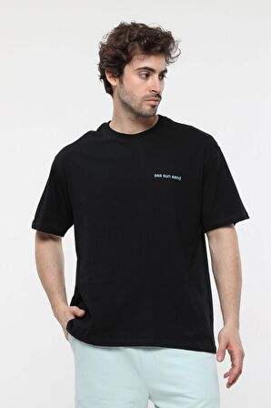 defy's ERKEK KISA KOLLU BASKILI OVERSIZE KALIP BİSİKLET YAKA TİŞÖRT