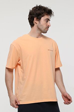 defy's ERKEK KISA KOLLU BASKILI OVERSIZE KALIP BİSİKLET YAKA TİŞÖRT