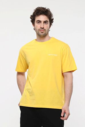 defy's ERKEK KISA KOLLU BASKILI OVERSIZE KALIP BİSİKLET YAKA TİŞÖRT