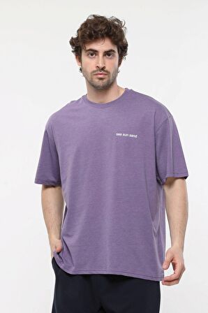 defy's ERKEK KISA KOLLU BASKILI OVERSIZE KALIP BİSİKLET YAKA TİŞÖRT