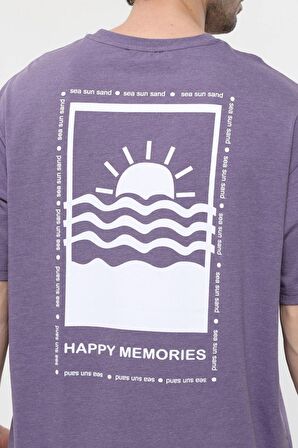 defy's ERKEK KISA KOLLU BASKILI OVERSIZE KALIP BİSİKLET YAKA TİŞÖRT