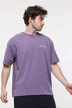 defy's ERKEK KISA KOLLU BASKILI OVERSIZE KALIP BİSİKLET YAKA TİŞÖRT