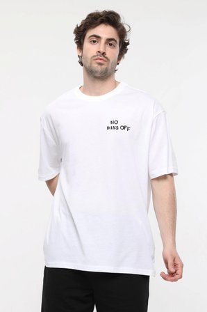 defy's ERKEK KISA KOLLU BASKILI OVERSIZE KALIP BİSİKLET YAKA TİŞÖRT