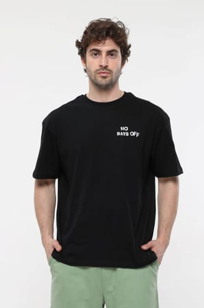 defy's ERKEK KISA KOLLU BASKILI OVERSIZE KALIP BİSİKLET YAKA TİŞÖRT