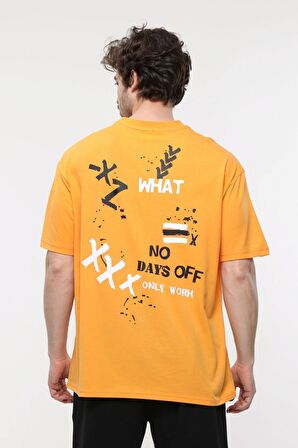 defy's ERKEK KISA KOLLU BASKILI OVERSIZE KALIP BİSİKLET YAKA TİŞÖRT