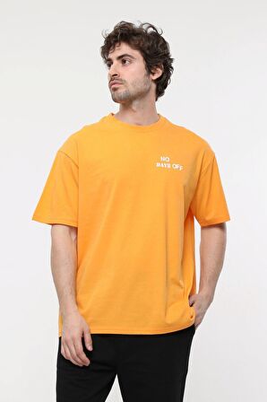 defy's ERKEK KISA KOLLU BASKILI OVERSIZE KALIP BİSİKLET YAKA TİŞÖRT