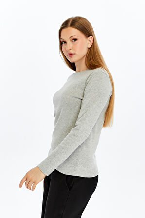 KADIN UZUN KOLLU BİSİKLET YAKA TİŞÖRT 