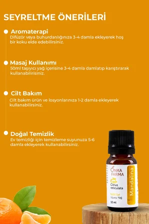 onka farma mandalina yağı -  ve doğal katkısız - 10 ml