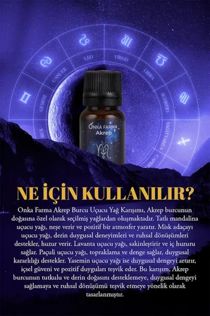 Onka Farma Akrep Burcu Uçucu Yağ Karışımı 10 ml - Burç Serisi Aromaterapi