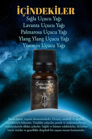 Onka Farma Başak Burcu Uçucu Yağ Karışımı 10 ml - Burç Serisi Aromaterapi