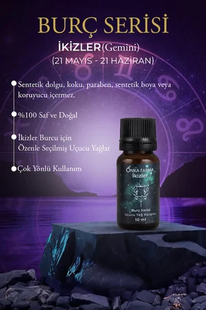 Onka Farma Ikizler Burcu Uçucu Yağ Karışımı 10 ml - Burç Serisi Aromaterapi