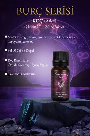 Onka Farma Koç Burcu Uçucu Yağ Karışımı 10 ml - Burç Serisi Aromaterapi