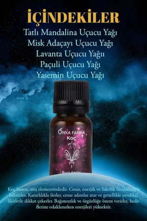 Onka Farma Koç Burcu Uçucu Yağ Karışımı 10 ml - Burç Serisi Aromaterapi
