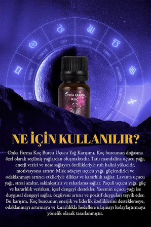 Onka Farma Koç Burcu Uçucu Yağ Karışımı 10 ml - Burç Serisi Aromaterapi