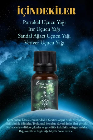 Onka Farma Kova Burcu Uçucu Yağ Karışımı 10 ml - Burç Serisi Aromaterapi