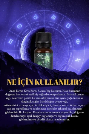 Onka Farma Kova Burcu Uçucu Yağ Karışımı 10 ml - Burç Serisi Aromaterapi