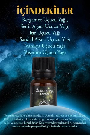 Onka Farma Terazi Burcu Uçucu Yağ Karışımı 10 ml - Burç Serisi Aromaterapi