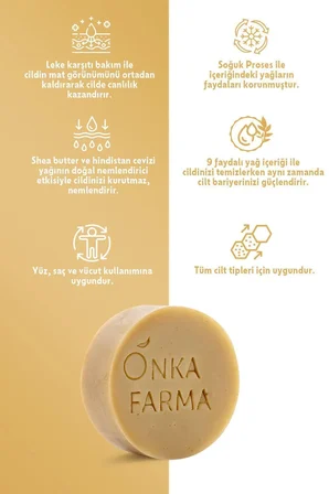 Onka Farma Akdeniz Doğal Sabun 100 gr Cilt Canlandırıcı Besleyici Yenileyici Katı Sabun