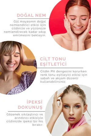 Onka Farma Gül Mayası - Suyu - Hidrosolü Tonik Yağı Alınmamış Doğal Içerik 100 ml