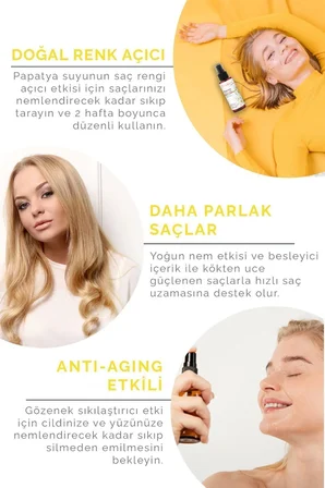 Onka Farma Papatya Suyu / Hidrosolü Saç Renk Açıcı Tonik Yağı Alınmamış Doğal Içerik 100 ml