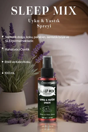 SleepMix Uyku Yastık Spreyi 100 ml (Yasemin & Lavanta) Rahatlatıcı Dinlenme Spreyi Sleep Spray