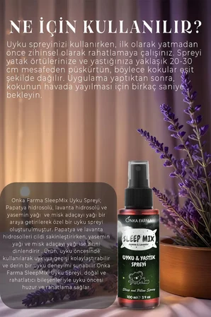 SleepMix Uyku Yastık Spreyi 100 ml (Yasemin & Lavanta) Rahatlatıcı Dinlenme Spreyi Sleep Spray