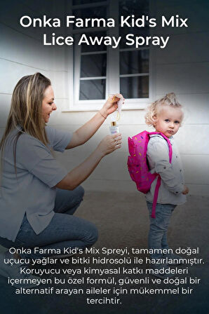 Onka Farma Kidsmix Bit Sirke Spreyi 200 ml %100 Doğal Koruyucu Içermez Okula Kışa Kids Lice Spray