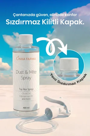Onka Farma Toz Akar Spreyi 400 ml Doğal Uçucu Yağ Içerikli Alerji Önleyici Sprey