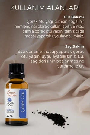 onka farma çörek otu yağı 50 ml  doğal yerli tohum soğuk sıkım