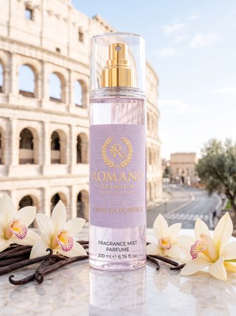 Romano Premium Vanilya Powder Vücut Spreyi 150 ml Kalıcı Parfüm Esanslı